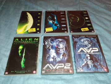 A vendre en DVD 6 films de la saga Alien et vs Predator 