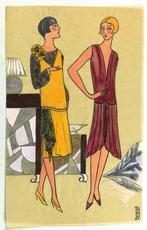 A295 Art Deco Modeontwerp (C?) Dona (jaren twintig), Antiquités & Art, Art | Dessins & Photographie, Enlèvement ou Envoi