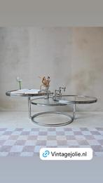 Mooie Jaren 70 /salontafel/coffee table Chroom en glas, Huis en Inrichting, Tafels | Salontafels, Ophalen, Zo goed als nieuw