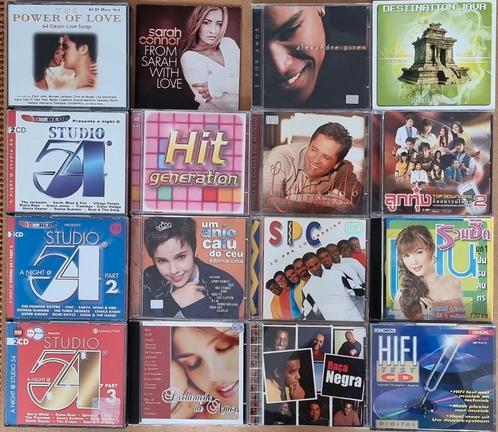16 CD's (Romantic, Studio 54, Latin pop, Azië,..) & DVD+RW’s, Cd's en Dvd's, Cd's | Overige Cd's, Ophalen