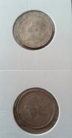 2x 1 Frank 1912 Albert I zilver Fr - Vl, Enlèvement ou Envoi, Argent, Argent