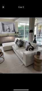 Salon en cuir italien blanc, Ophalen, Zo goed als nieuw, Leer