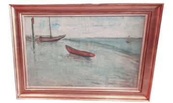 Karel Heymans (1899-1974) Bootjes aan het strand., Ophalen