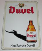 DUVEL BIER : Metalen Bord Duvel Bier - Nen Echten Duvel !, Verzamelen, Biermerken, Verzenden, Nieuw, Reclamebord, Plaat of Schild