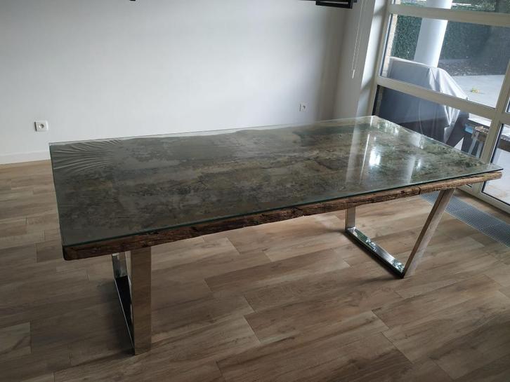 Houten tafel, Huis en Inrichting, Tafels | Eettafels, Zo goed als nieuw, Ophalen