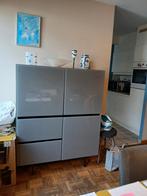 Design meubels XOON. Uitschuifbare tafel in grijs glas, Huis en Inrichting, Barren, Ophalen, Zo goed als nieuw