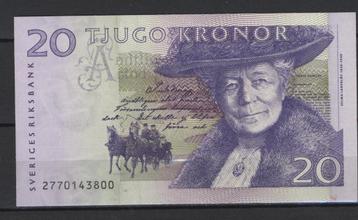 1 banknote Zweedse Nationale Bank 20 Kronen beschikbaar voor biedingen