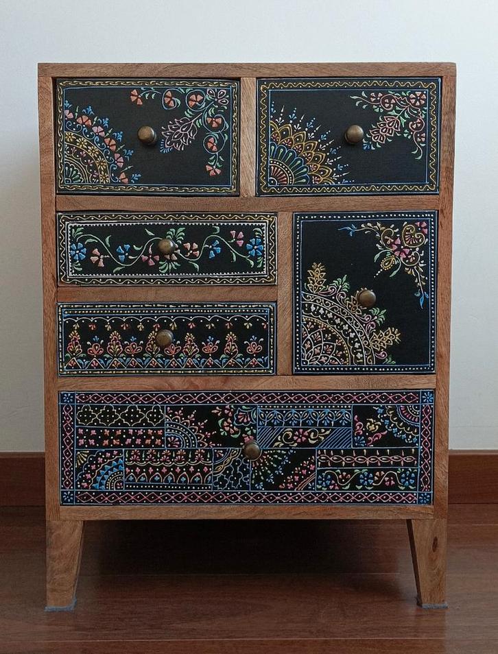 Kleine kast met laden in massief mangohout. Ginger en Colome, Huis en Inrichting, Kasten | Ladekasten