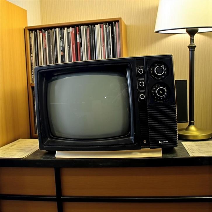 Vintage draagbare TV Sanyo : werkend, Antiek en Kunst, Antiek | Tv's en Audio, Ophalen of Verzenden