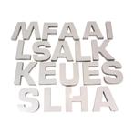 Grote Metalen Letters Grijs Gelakt Reclame Mancave Industrie, Reclamebord, Gebruikt, Ophalen of Verzenden, Nvt