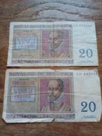 Kaartjes van 20 frank, Postzegels en Munten, Ophalen of Verzenden, Los biljet