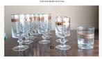 Set van 7gd 4pt wijnglazen en 1 gouden waterglas, Antiek en Kunst, Ophalen