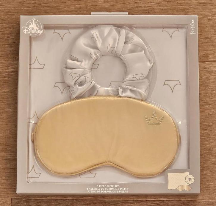 DISNEY 3-delige slaapset (Scrunchie+Kussensloop+Slaapmasker), Verzamelen, Disney, Nieuw, Kleding of Textiel, Assepoester of Belle