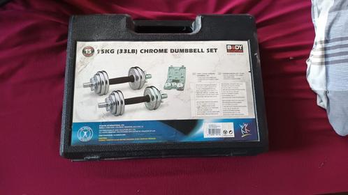 Gewichten dumbells 15kg, Sport en Fitness, Fitnessmaterialen, Zo goed als nieuw, Ophalen