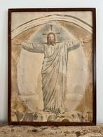Cadre religieux vintage 59 x 44 cm, Antiquités & Art, Antiquités | Objets religieux
