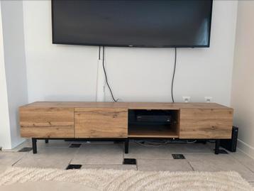 Meuble tv couleurs bois naturel 1m75 NEUF AVEC BOÎTE disponible aux enchères