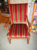 Ancien Fauteuil en bois et tissu, très bon état. Prix 50 €, Ophalen, Zo goed als nieuw, Hout