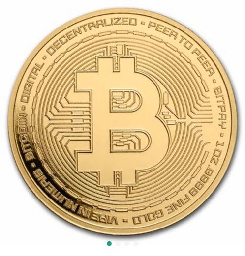 1 ounce PUUR goud in munt vorm bitcoin zuiverheid .9999, Postzegels en Munten, Munten | Europa | Euromunten, Goud, Ophalen