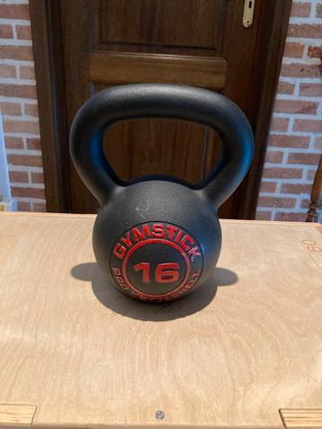Gietijzeren kettlebell – 16 kg (donkergrijs) beschikbaar voor biedingen