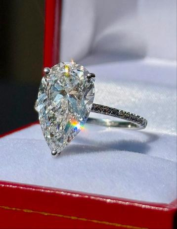 Gouden ring met VS1 diamant 5.24ct! certificaat! nieuw! 17mm beschikbaar voor biedingen