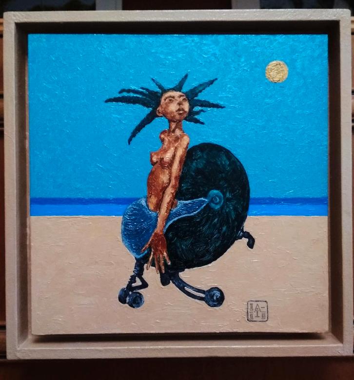 Peinture originale « Sirène », Antiquités & Art, Art | Peinture | Moderne, Envoi