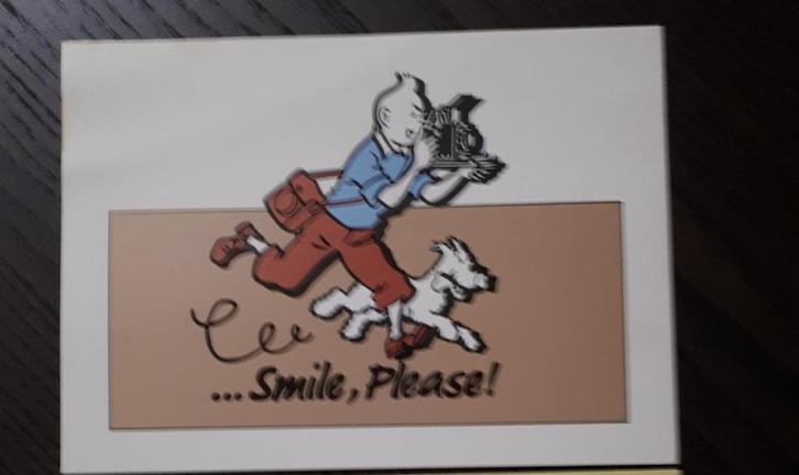 carte postale publicitaire smile ,please! tintin, Collections, Personnages de BD, Comme neuf, Tintin, Enlèvement