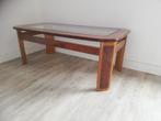 Salontafel in wortelhout met glasplaat, Huis en Inrichting, Ophalen, Gebruikt