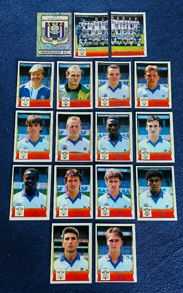 17 versch. Panini stickers voetbal ' FB 1992 - Anderlecht ', Hobby en Vrije tijd, Stickers en Plaatjes, Nieuw, Meerdere stickers