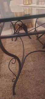 Table salle à manger + table basse en fer forgé et verre, Maison & Meubles