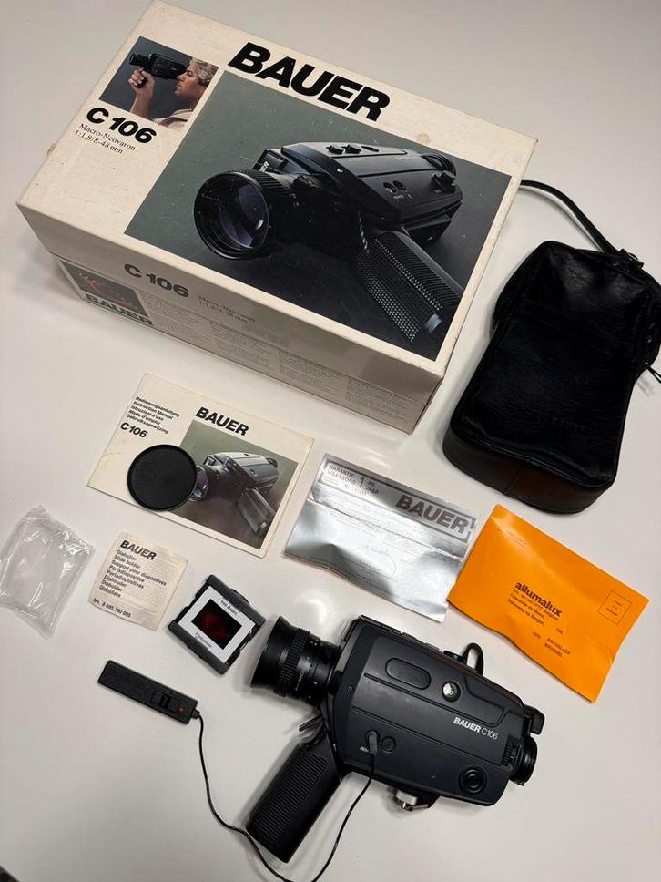 Bauer C106 Super 8 filmcamera – deels getest – compleet, Audio, Tv en Foto, Videocamera's Analoog, Camera, 8mm, Verzenden