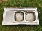 Inox afwasbak 120x60cm, Doe-het-zelf en Bouw, Sanitair, Ophalen, Inox, Kraan