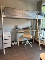 Hoogslaper ikea + tafeltje en bureaukastje, Ophalen, Zo goed als nieuw, Eenpersoons, Hoogslaper