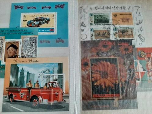 Thema: nieuw Blauw album met 96 gestempelde blokken wereld., Postzegels en Munten, Postzegels | Thematische zegels, Gestempeld