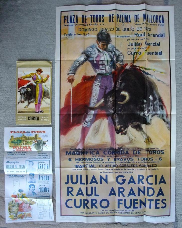 UNIEK: vintage corrida reclameposter 1972 - 3x GESIGNEERD!, Verzamelen, Overige Verzamelen, Zo goed als nieuw, Ophalen of Verzenden