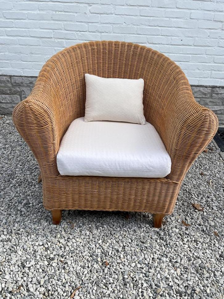 Rotan fauteuil, Huis en Inrichting, Fauteuils, Gebruikt, Riet of Rotan, 75 tot 100 cm, Minder dan 75 cm, Ophalen