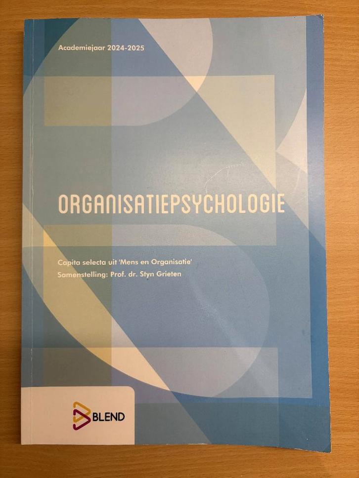 Organisatiepsychologie - Studieboek, Livres, Livres d'étude & Cours, Comme neuf, Enseignement supérieur, Gamma, Envoi