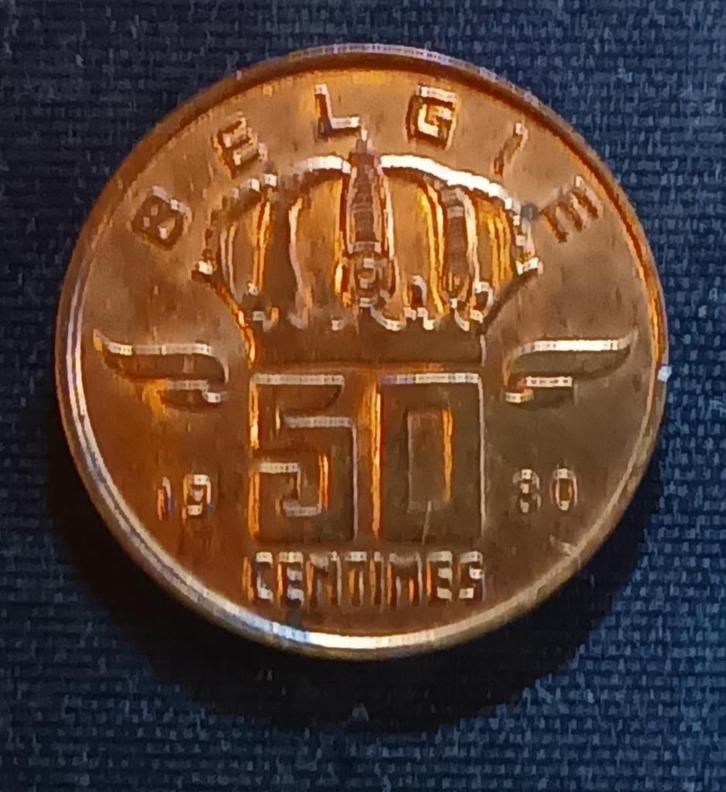 50 cent 1980 VL (groot hoofd) - Boudewijn I, Postzegels en Munten, Munten | België, Losse munt, Verzenden