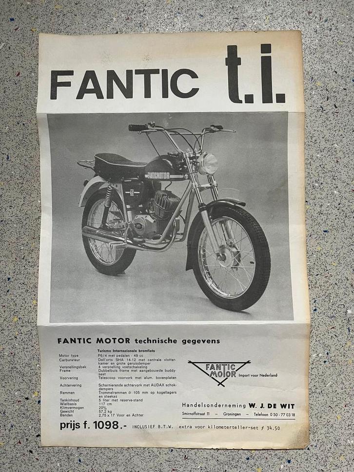 Dossier Fantic original pour moto/cyclomoteur, Vélos & Vélomoteurs, Modes d'emploi & Notices d'utilisation, Comme neuf, Envoi