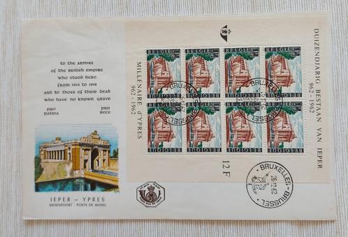 Belgium 1962 - OBP/COB 1239 Bl 33 - FDC - 1000 jaar Ieper, Postzegels en Munten, Postzegels | Europa | België, Gestempeld, 1e dag stempel