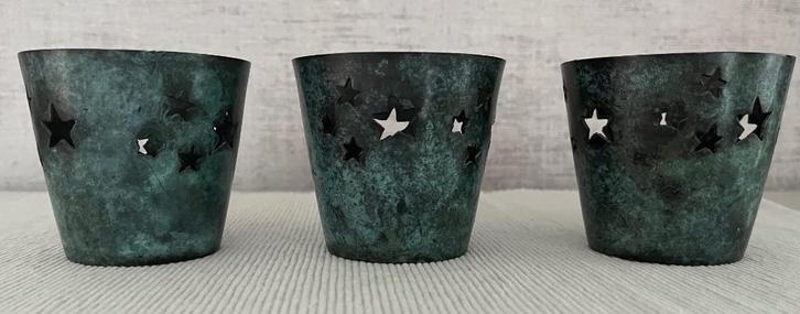 SIA theelichthouders, set van 3 identieke stuks, Huis en Inrichting, Woonaccessoires | Overige, Zo goed als nieuw, Ophalen of Verzenden