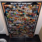Biermerken : België " Het bierland " . 71 cm x 100 cm ., Verzamelen, Posters, Met lijst, Reclame, Zo goed als nieuw, Rechthoekig Staand