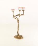 Prachtig kandelaar met twee armen van brons en porselein, Antiek en Kunst, Verzenden, Koper of Brons