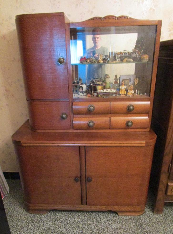 retro / vintage kastje, Huis en Inrichting, Kasten | Vitrinekasten, Gebruikt, Met lade(s), Met deur(en), Met plank(en), Ophalen