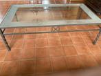 Salontafeltje in glas, Huis en Inrichting, Tafels | Salontafels, Ophalen, Gebruikt, 100 tot 150 cm, 50 tot 75 cm