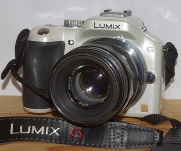 Panasonic LUMIX G5 + Helios44m +2 c-mount lenzen., Sans zoom optique, Enlèvement ou Envoi, Autres Marques, Utilisé