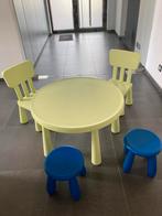 Kindertafeltje met 2 stoelen en 2 krukken, Ophalen, Gebruikt, Tafel(s) en Stoel(en)