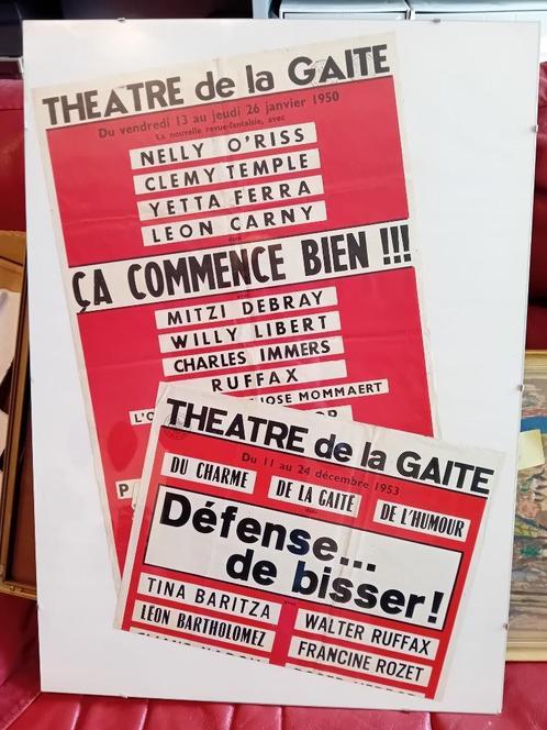 Bruxelles affiches théâtres de la GAITE, Verzamelen, Posters, Zo goed als nieuw, Overige onderwerpen, Deurposter of groter, Rechthoekig Staand