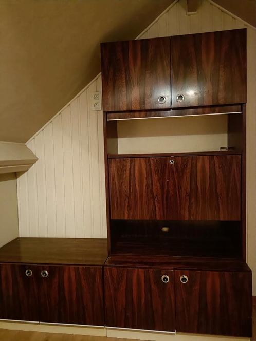 Vintage kastmeubel houtpatroon glanzende afgewerkt, Huis en Inrichting, Kasten | Wandmeubels, Gebruikt, 150 tot 200 cm, 150 tot 200 cm