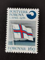 Faeroer / Foroyar 1976 - vlag **, Postzegels en Munten, Postzegels | Europa | Scandinavië, Ophalen of Verzenden, Denemarken, Postfris