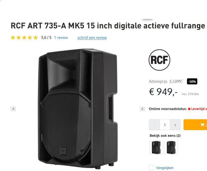 2x RCF ART 735-A en 1x RCF SUB 8003-AS MK3 actieve 18 inch, Audio, Tv en Foto, Luidsprekerboxen, Gebruikt, Overige typen, 120 watt of meer